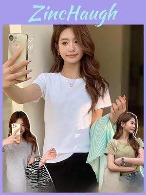 Cotton Short Sleeve T Shirt For Women With Slim Fit And Round Neck Summer Casual Style