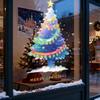 Bunte Weihnachtsbaum-Aufkleber, Atmosphärische Schaufensterdekorationen in Einkaufszentren, Glasaufkleber für Restauranttüren