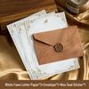 Chinese Retro Style Woven Pattern Envelope & Letter Set with Kraft Paper & Sealing Wax