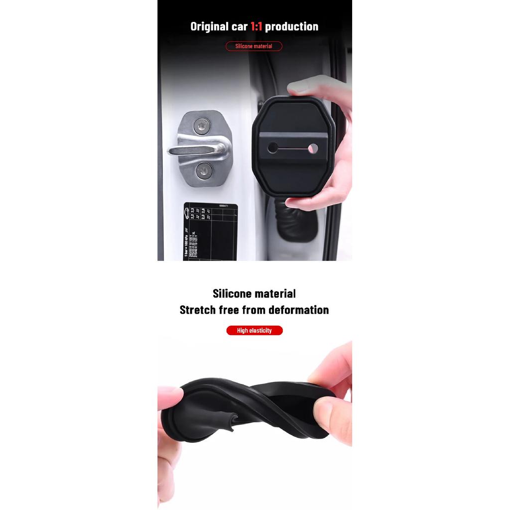 Pour JEEP RENEGADE 2015-2025 Housse de Protection en Silicone pour Boucle de Verrouillage de Porte de Voiture Coussinet Élastique Anti-Collision Absorbeur de Chocs