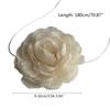 Fashion Trend Niche Mesh Flower Peony Collarbone Chain Temperament Simple Cold Wind Adjustable White Wax Rope Necklace