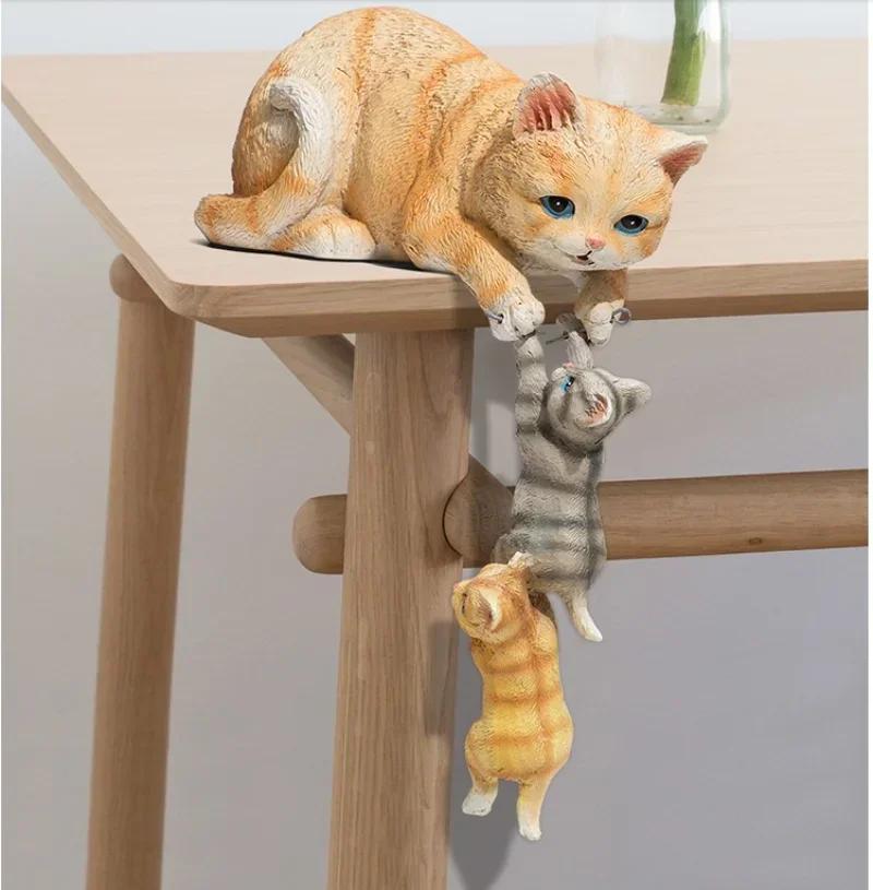 Semplici gatti carini Sculture in resina Ornamenti Regali di compleanno Artigianato Tavolo da pranzo per la casa Figurine di orsi animali Accessori Decorazione