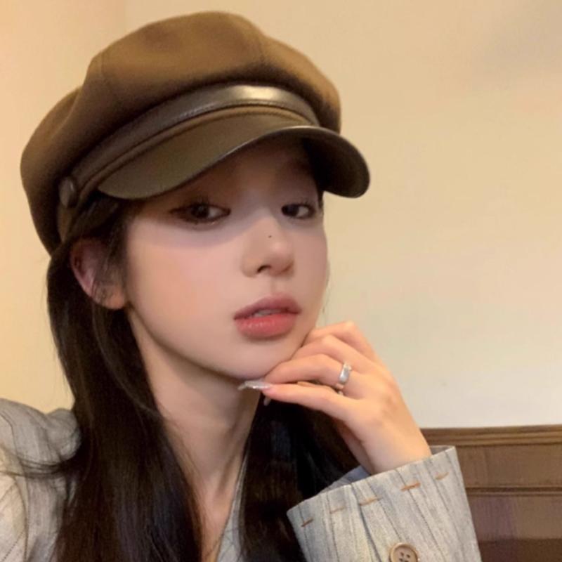 Autumn And Winter British Retro Newsboy Painter Hat Duckbill Beret Octagonal Hat