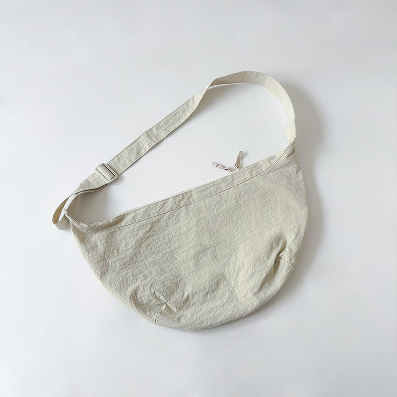 Men s and Women s Casual Hobos Crossbody Bags Large Capacity Female Nyl Shoulder Bag Lightweight Zipper Pocket Purse Handbags бежевый