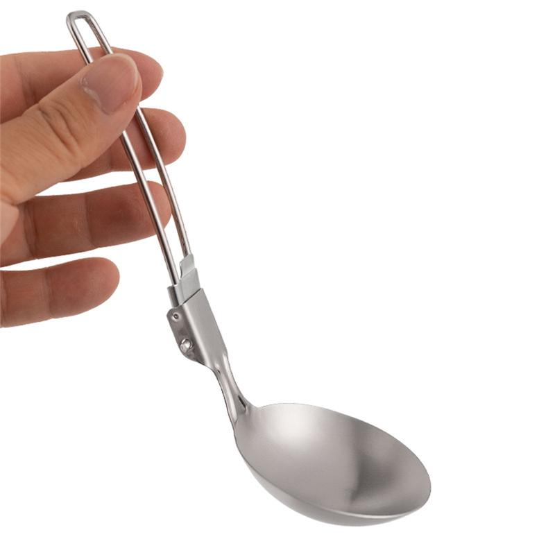 Good-Kitchen Outdoor Camping Soup Spoon Mountaineering Backpacker Portable Pot Soup Spoon Portable Folding Soup Spoon