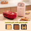 Máquina de café da manhã, máquina de fazer pão, máquina de sanduíche doméstica removível, alimentos leves, torradeira pequena, máquina de waffle