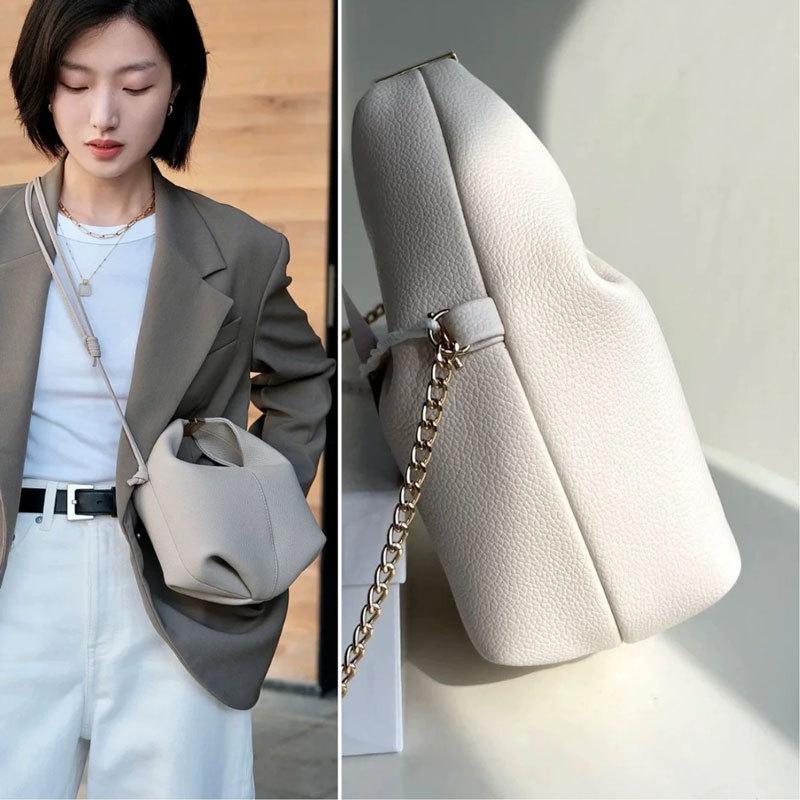 Polene Boling'en Women's Genuine Leather Crossbody Handbag - Fashionable Versatile Shoulder Bag