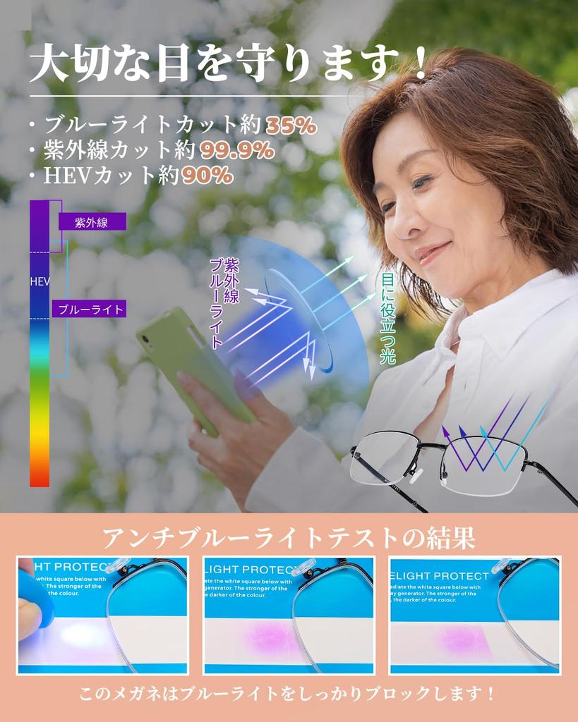 [CEETOL] Reading Glasses, Bifocal, Foldable, Progressive Multifocal, Portable, Lightweight, Compact, Blue Light Cut, UV Cut, Stylish, PC Glasses, Men'