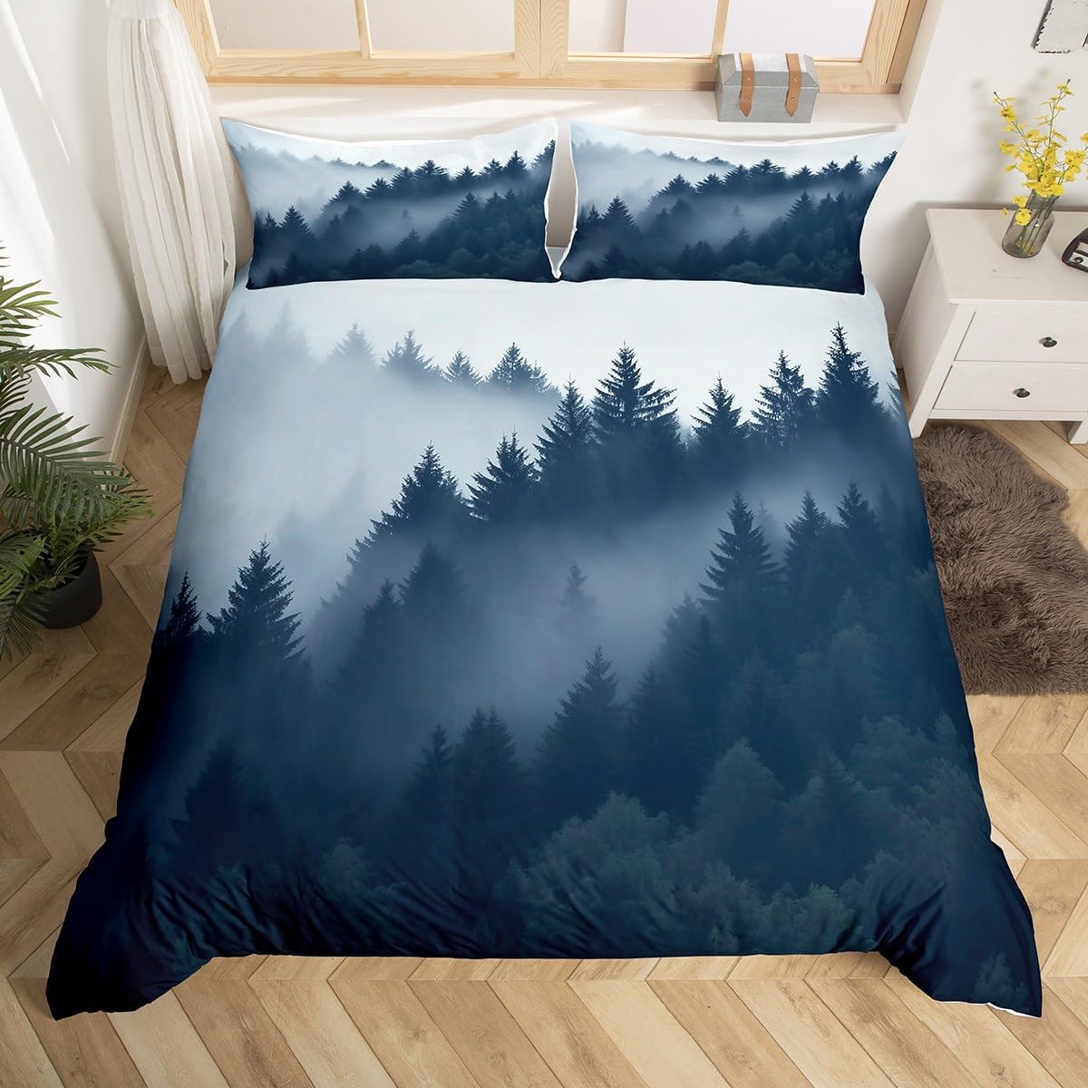 

Abstract Mountain Soft Duvet Cover Natural Scenery Art King Beding Set For Nature Lover Gift Wodlplus Hiking Adventure Comfortable Quilt Cover 120*200cm Single