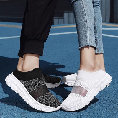 Women's Sandals Backless Walking Sneakers Summer Couple Slip On Mule Socks Shoes Closed Toe Slippers Men Clogs Over Sized