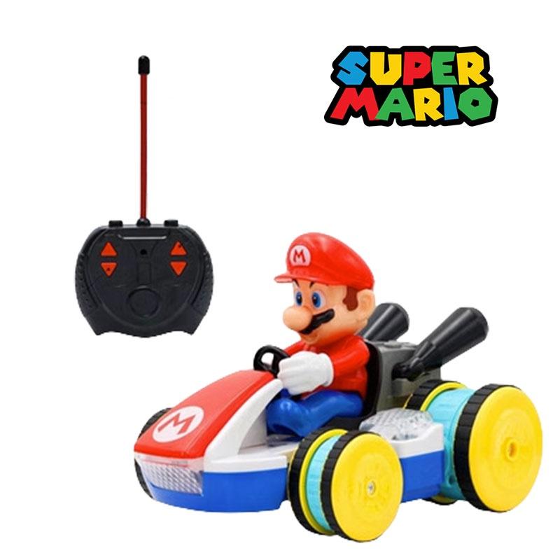 Mario Remote Control Car Cool Stunt Vehicle With Lights And Music Super Mario Kart Toy Plastic)