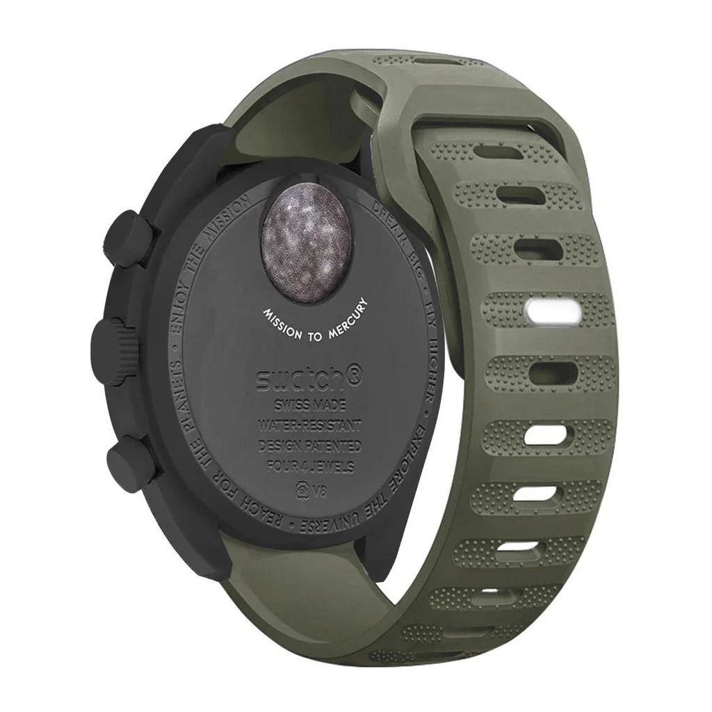 

20mm Silicone Strap Quick Release Sport Bracelet compatible for Omega X Swatch Joint MoonSwatch for Samsung Galaxy Watch 6 5 4 20mm зелений