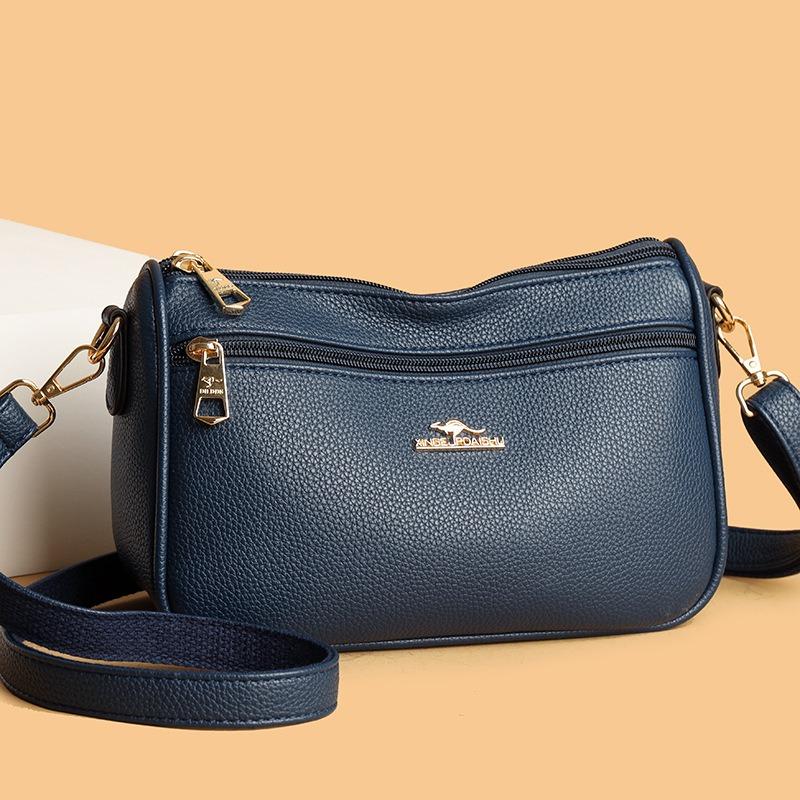 Women's Bag Fashionable Versatile Shoulder Bag Soft Leather Texture Retro Messenger Bag Multi-compartment Mother Bag