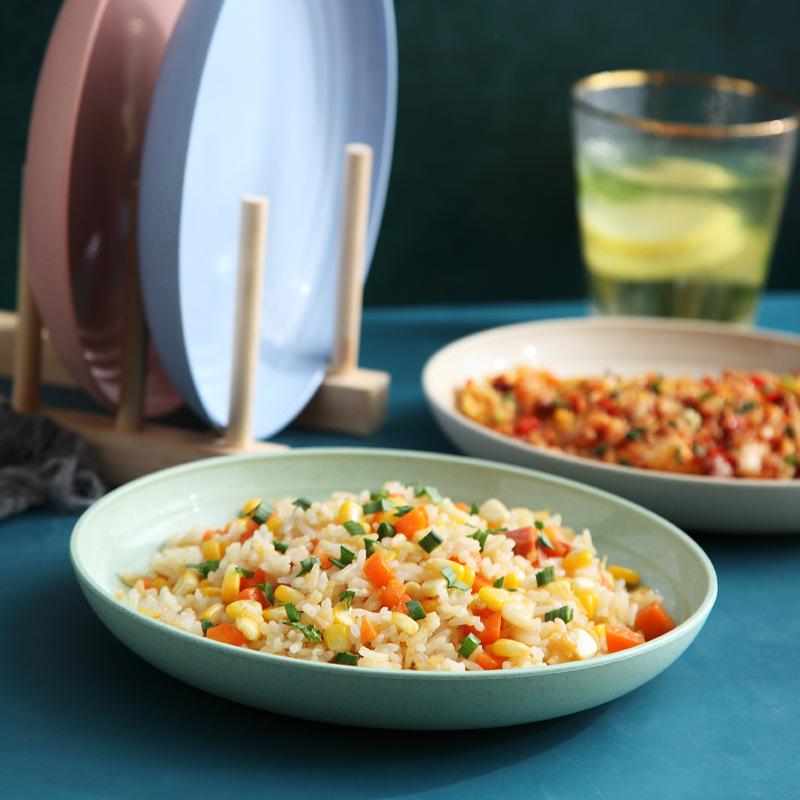 Nordic Wheat Straw Plate Fruit Plate Vegetable Plate Plastic Spitting Bone Plate Dried Fruit Plate Tableware Large Plate