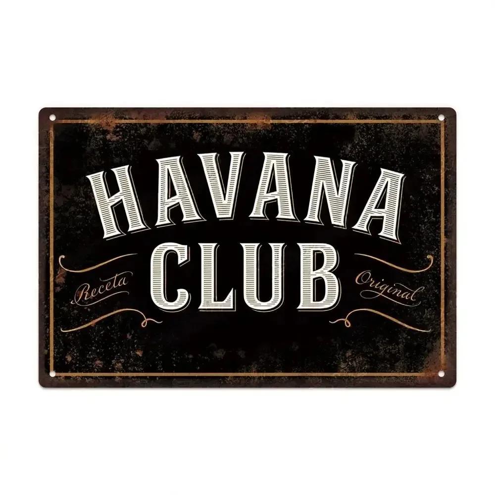 Vintage HAVANA CLUB,JAMESON,Značka Piva Kovový Plechový Znak Dekorativní Tabule Pro Klub Mužskou Jeskyni Bar Dílnu Hospodu Hotel Kavárnu Nástěnná Dekorace