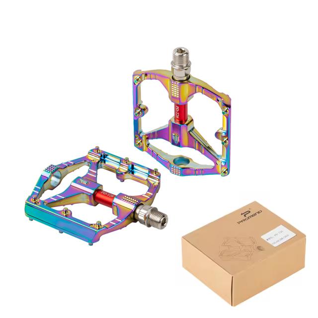 PROMEND MTB Bicycle Pedal Anti-Slip Double DU Bearings Lightweight Aluminum Alloy Pedal Wide Platform Pedals Mountain Bike Parts