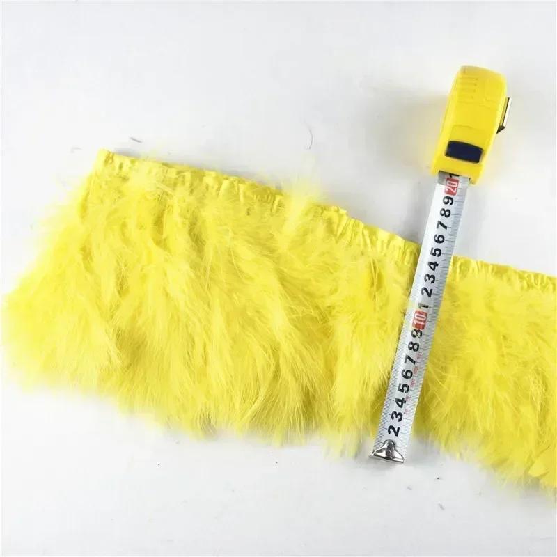 2Yards/lot Natural Fluffy Marabou Feather Trims Fringe 6-8inch Turkey Feathers for Crafts Ribbon Boa Clothing Wedding Decoration