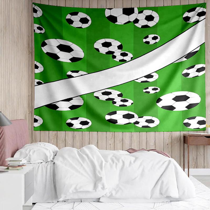 Soccer Print Tapestry, Backdrop, Easy Setup, Ideal for Bedroom, Office & Living Room, with Aesthetic Wall Hanging Decor.