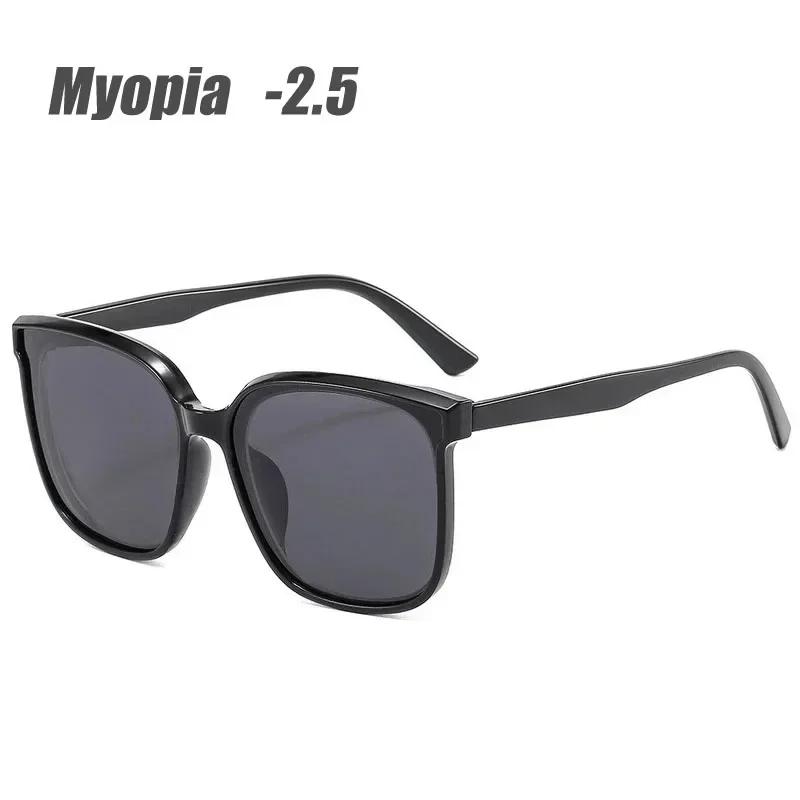 Unisex Myopia Sunglasses Blue Light Blocking Square Frame Near Sight Eyewear Luxury Oversized 0 To -4 0