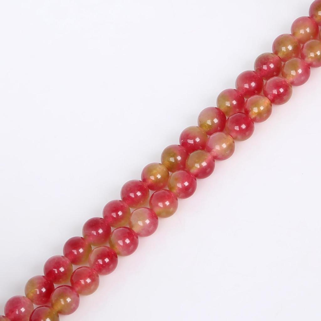 Natural Loose Stone Watermelon Crystal Round Beads for Jewelry Making 15'' Strand 4/6/8/10/12mm