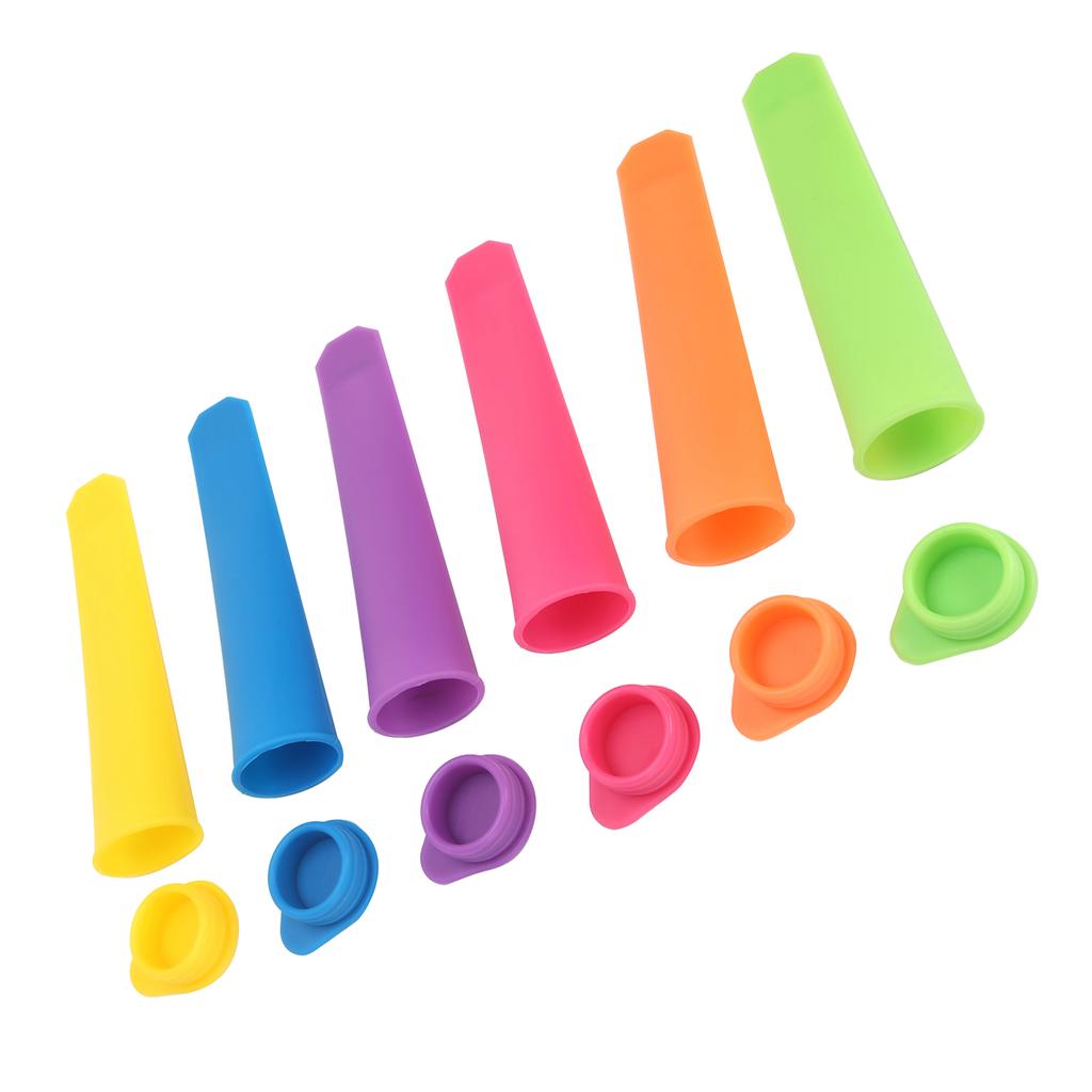 6Pcs Silicone Ice Cream Mold Reusable DIY Ice Bar Maker Mould with Lid for Kid and Adult