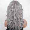 Grey Brown Blond Black White Wigs with Bangs Shoulder Length Curly Synthetic Wigs for Women Daily Cosplay Heat Resistant Fibre