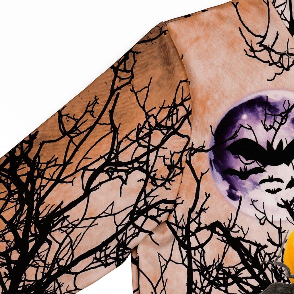 Hot-selling Halloween Series Digital Printing Loose Couple Long-sleeved Crew Neck Sweater
