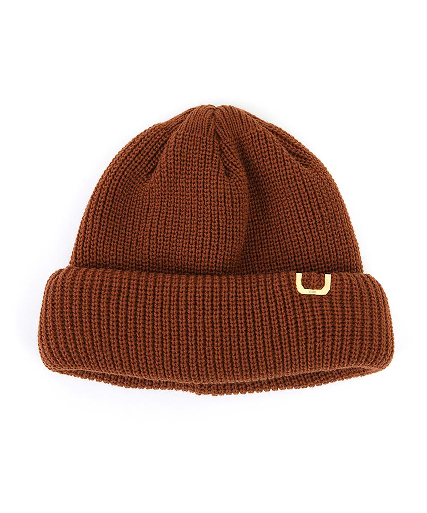 Eondeokeonteulolseutyudio Winter Short Beanie Double Roll Up Beanie / Ac / Origin Brown