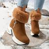 Women's Platform Short Boots, Comfortable Side Zipper Ankle Boots, Stylish Plush Lined Boots