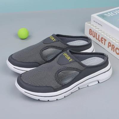 Męskie Kapcie Oddychająca Siatka Codzienne Płaskie Buty Outdoor Domowe Lekkie Jednolite Wsuwane Buty dla Pary Sandały do Chodzenia Sportowe2025