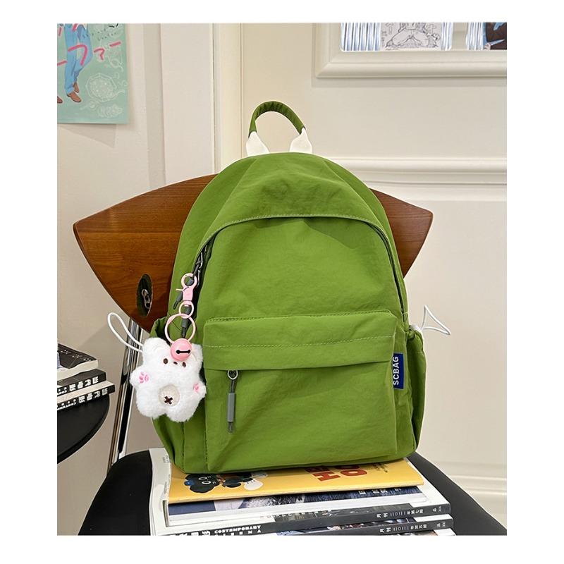 Japanese Soft Girl Bag Female Korean Version of Solid Color Joker Girl Backpack Junior High School Students High School Students Backpack.