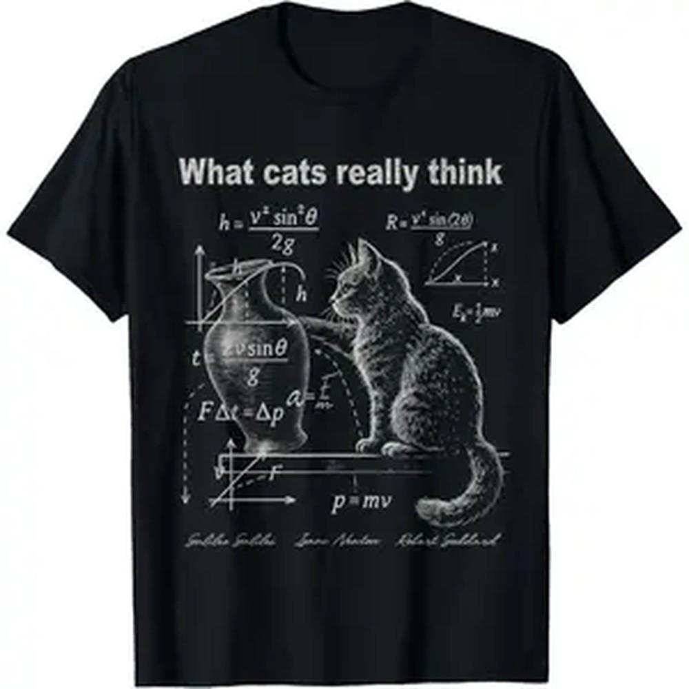Funny Cat Physics Humor Design What Cats Really Think Tshirt
