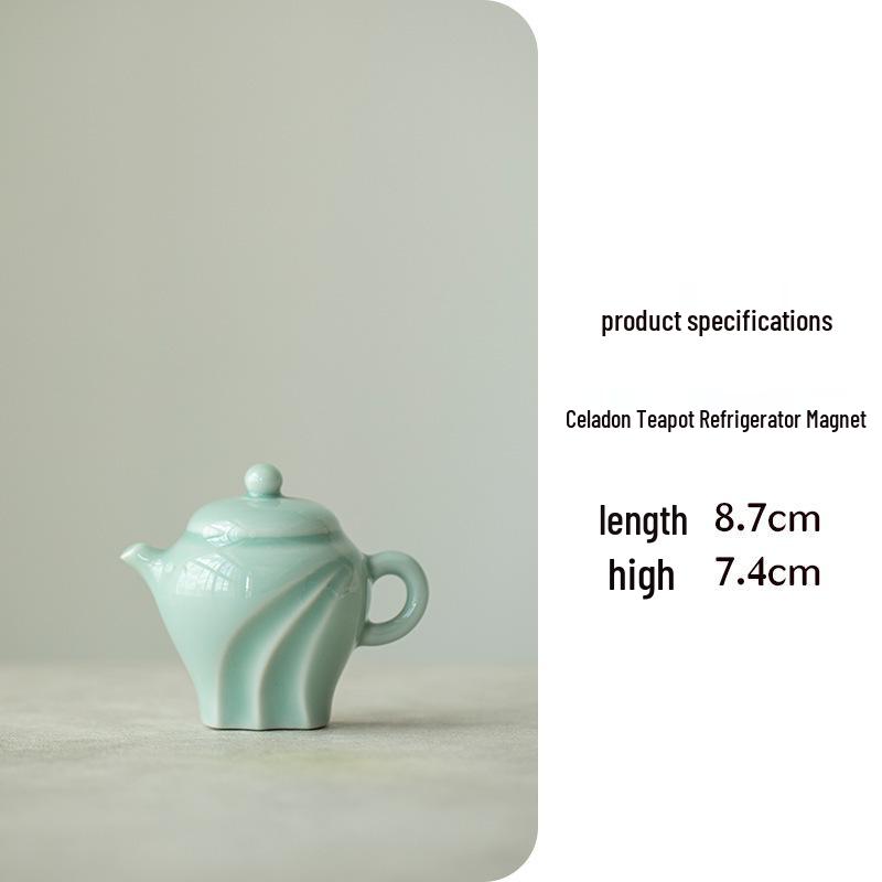 3D Ceramic Gaiwan Teapot Magnet - Creative Tea Ceremony Souvenir