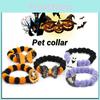 Candy Pet Colorful Halloween Cat Dog Ball Collar Elastic Adjustable Pet Halloween Accessories