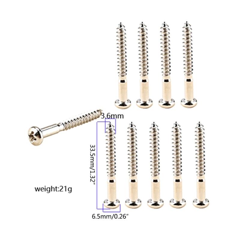 Pack of 10 Guitar Screw Kit for Electric Guitar Bridge Screw Neck Plate Mounting
