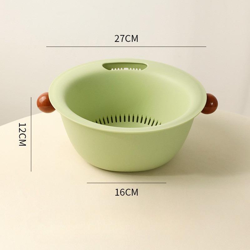 Kitchen Fruit Tray Removable Double Layer Fruit and Vegetable Basin Draining Basket Creative Household Washing Basket