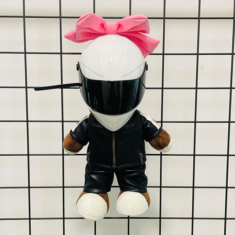 FiK Bow-tied Helmet, Pink Female Motorcycle Doll Helmet, Toy Model, Pet Motorcycle