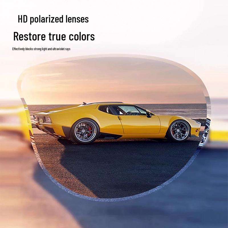 Occhiali da Sole Polarizzati Clip-On Ribaltabili da Uomo - Protezione UV per la Guida Giorno/Notte