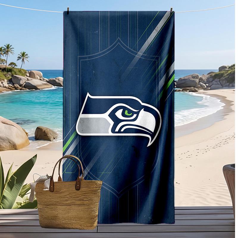 Seattle Seahawks Print Beach Towel Soft Portable Quick?dry Towel For Pool Summer Vacation Outdoor Sport