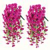 2pcs Artificial Morning Glory & Eucalyptus Hanging Decor Perfect for Home Garden Weddings Versatile Outdoor Plants Garden Party