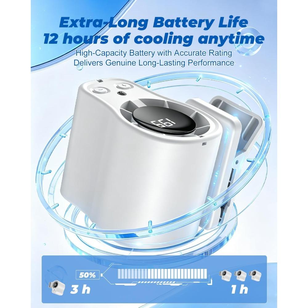 Car Fan Ac That Blow Cold Air Portable Conditioner Clip on Unit Personal USB Rechargeable Mini Small Cooling Cooler with LED Display