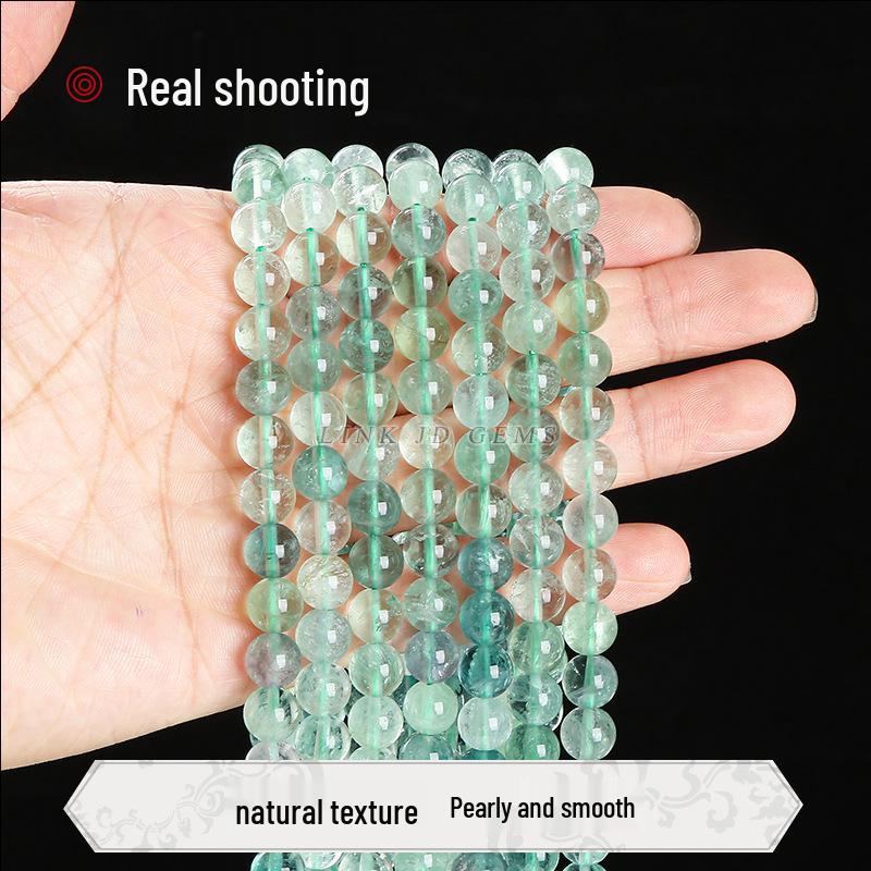 Jingde Jewelry Natural Green Fluorite Round Bead Bracelet - Semi-Finished Loose Beads for DIY Jewelry Accessories