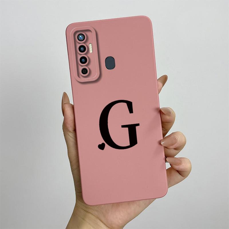 Funda for Tecno Camon 17 Case 4GB/6GB 128GB 6.6” Cute Letters Soft TPU Shockproof Liquid Silicone Phone Cover For Tecno Camon 17