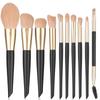SHELWIN Štětec na make-up 10 Luxusní Černo-Zlatý Make-up Oční Stíny Pudr Citlivá Pleť Make-up Dodává se s PU Koženým Úložným Pouzdrem Skvělá Dárková Sada, Kusy, Štětce,