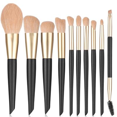 SHELWIN Makeup Brush 10 Luxury Black Gold Makeup Eyeshadow Powder Sensitive Skin Makeup Comes with PU Leather Storage Great Gift Set, Pieces, Brushes,