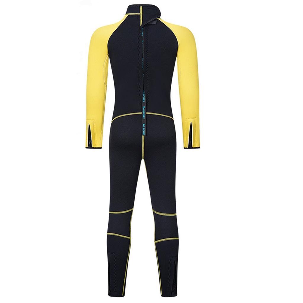 Unisex 3mm Neoprene Wetsuit Full Body Mock Neck Long Sleeve Back Zipper Color Block Swimwear