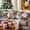 Cute Santa Claus Cushion Pillowcase Printed Polyester 45X45Cm Throw Pillowcover Decorative Sofa Cushion Pillowslip Home Decor