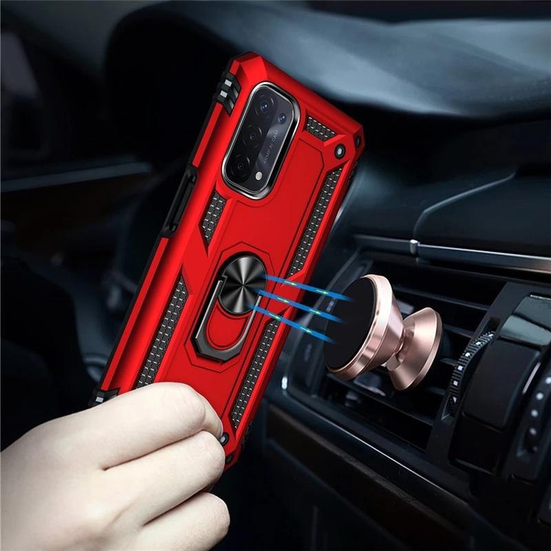 Armor Shockproof Ring Stand Case For  OPPO Realme C21Y C21 C25Y A54 A74 A94 A53 A53S A32 A93 A55 A36 A76 A9 A52 A72 4G 5G Silicone Hard Back Cover