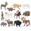 North American Wild Animal Model Set, Cougar Raccoon Grizzly Elk Otter Beaver Pronghorn Figure