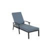Chaise Longue De Jardin Avec Coussin En Coton, Chaise Longue De Piscine Réglable En Aluminium Antirouille, Bleue (1 Pièce)